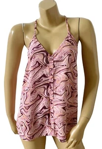NO BOUNDARIES Womens Size Medium (7-9) Sleeveless Mod Print Cami Tank Top Shirt - Picture 1 of 7