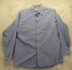 Geoffrey Beene Button Up Shirt Men's Large Blue with White Geometric Pattern - Picture 1 of 15