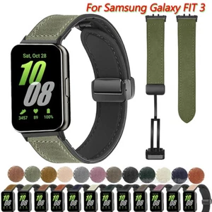 Strap Leather Silicone For Samsung Galaxy Watch Fit 3 SM-R390 Band Replacement - Picture 1 of 18