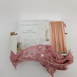 Casaluna Gauze Shower Curtain Rose Pink 72 in x 72 in, 100% Cotton - Picture 1 of 12