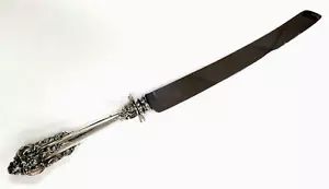 Grand Baroque Wallace Cake Knife Guard Sterling Handle Stainless Sheffield Blade - Picture 1 of 10