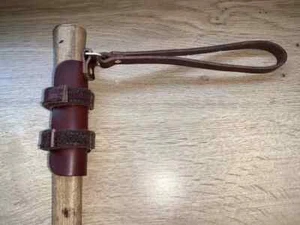 Brown Finished Walking Stick leather covers Bag for Storage Leather Stick Cane - Picture 1 of 5