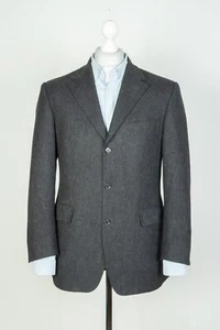 Mens Burberry London Cashmere Wool Button Gray Jacket Blazer Size 48 - Picture 1 of 12