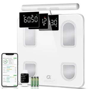 Arboleaf White Smart Full Body Scales Bluetooth Weight BMI Muscle Mass CS10E - Picture 1 of 5
