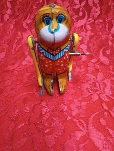 Vintage 1983 Shackman Somersault Blech-Affe zum Aufziehen hergestellt in Indien mit Schlüssel - Bild 1 von 2