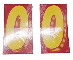 2 Pack Red Yellow Car dealer stickers windshield Vinyl Numbers Decals 7.5" #0 - Picture 1 of 3