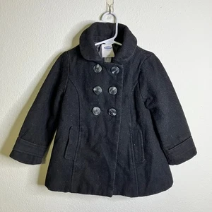 Old Navy Size 5T Wool Blend Black Peacoat Coat - Picture 1 of 6