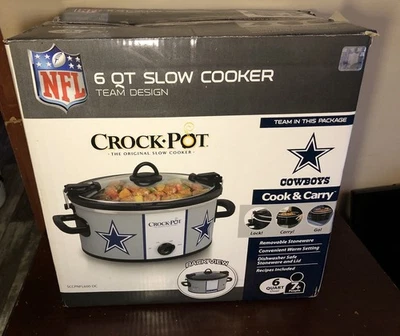 Olla de cocción lenta NFL COWBOYS Crock Pot 6 cuartos SCCPNFL600-OR nueva sellada - Imagen 1 de 4
