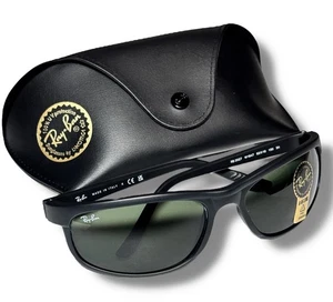 Ray Ban RB2027 W1847 Predator 2 Sunglasses Matte Black Green G-15 62mm Authentic - Picture 1 of 10