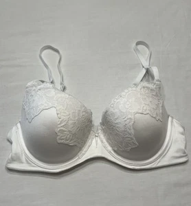 Maidenform Women’s Bra Size 34C White Lace Front T Shirt Bra Rd Description - Picture 1 of 3