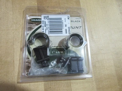 Weaver Scope mounts Matte  Black # 49040 1 inch unused in original package - Image 1 of 4