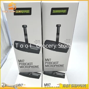 1PK Black Shure MV7 Dynamic Podcast XLR Microphone with Voice Isolation New - Picture 1 of 5