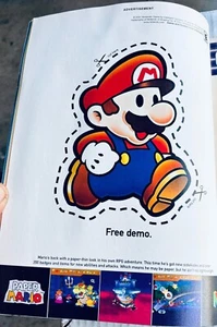NICKELODEON MAG WITH 2001 PAPER MARIO N64 NINTENDO 64 PRINT AD/POSTER CUT OUT - Foto 1 di 2