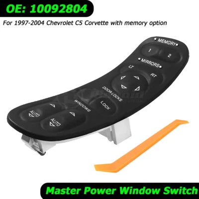 Master Power Window Switch Left Driver Side for Chevrolet C5 Corvette 19209381 - Image 1 of 4
