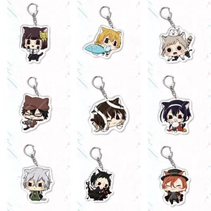 Bungou Stray Dogs Nakahara Chuuya Dazai Arcylic Keychain Key Ring Race Straps - Picture 1 of 21