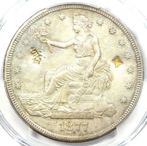 1877-S Trade Silver Dollar T$1 - Certified PCGS AU Details - Rare Coin! Cover