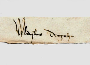 Vlad Dracula The Impaler Autograph Reprint On 300 Year Old Paper Vampire - Picture 1 of 1