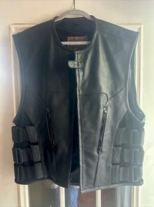 First Classics Leather Vest Snap Button Sz L New - Picture 1 of 9