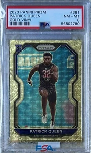 Panini Prizm Gold Vinyl 2020/5 Patrick Queen RC PSA 8 - Imagen 1 de 2
