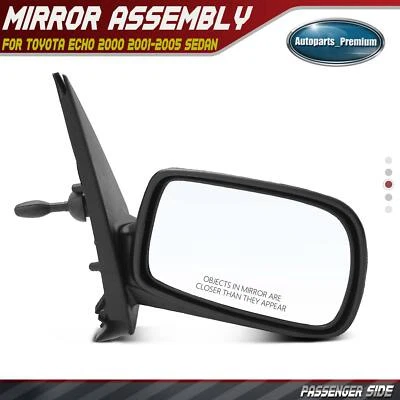 Espejo retrovisor manual negro pasajero derecho para Toyota Echo 2000 2001 2002-2005 sedán Foto 1 de 4