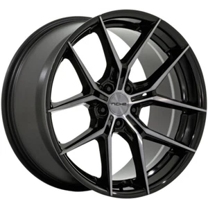 18x8.5 +35 F, 18x9.5 +40 R, Niche NC279 Prodigy 5 5x4.5 Black Wheels (Set of 4) - Picture 1 of 3