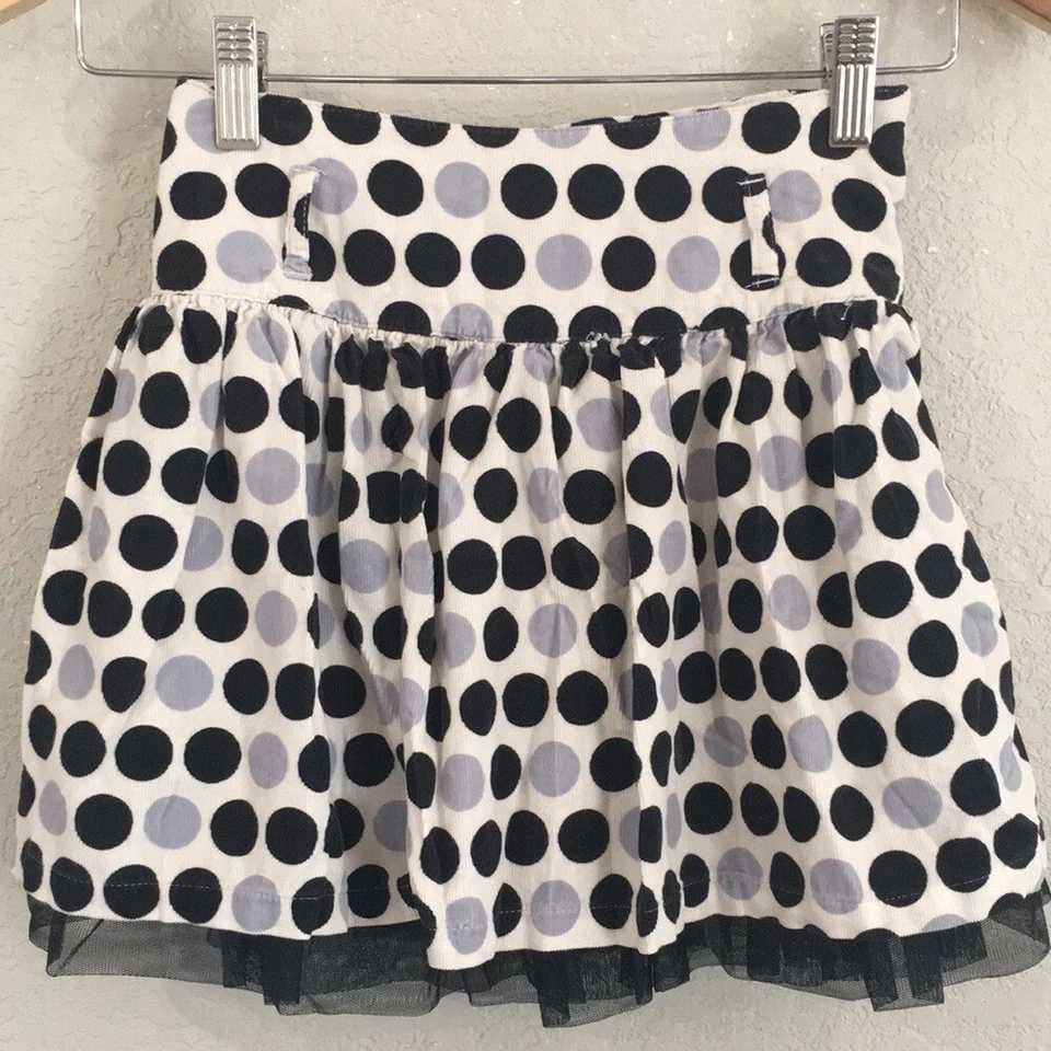 The Children's Place 女孩 M 8 裙灯芯绒迷你圆点花边下摆 100% 棉 — 第 1/4 张图片