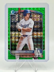 2025 Bowman Kellon Lindsey Green Geometric Refractor /99 #BCP-137 Dodgers - Picture 1 of 2