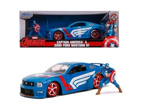 Captain America 2006 Ford Mustang GT Car Model, 1/24 Diecast Marvel & Jada Toys - Picture 1 of 13