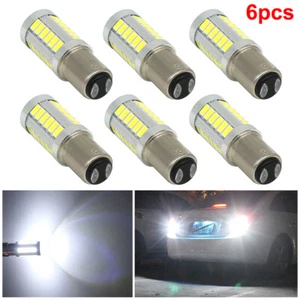 6X BAY15D 1157 Car Tail Stop Brake Light 5630 33SMD LED Canbus Bulb 12V White - Picture 1 of 12