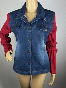 Maglione vintage Maurice Sassoon KIKIT denim/cardigan rosso donna grande - Foto 1 di 19