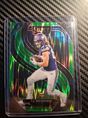 2024 Panini Select T.J. Hockenson #194 Premier Level Green Shock Prizm /499 Tj - Image 1 of 2
