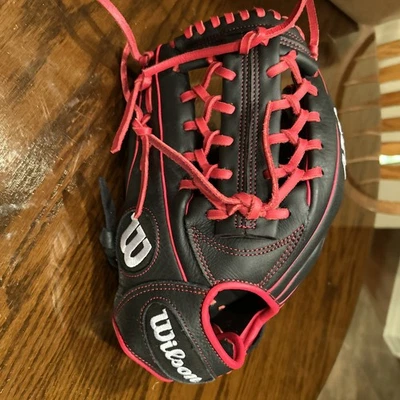 Guante de béisbol Wilson A700 12" Outfield negro/rojo lanzamiento a la mano izquierda Wbw10012812 Foto 1 de 4