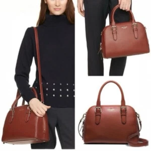 Kate Spade Brighton Park Felix Satchel Brown Full Grain Cow Leather Purse - Picture 1 of 13