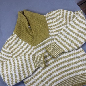 Maglione vintage Brentwood donna 44 verde medio collo sciallato lana Mirapaca - Foto 1 di 9