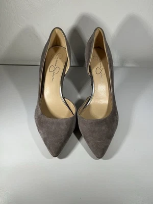 Zapatos de salón Jessica Simpson para mujer de gamuza con punta gris talla 10M Foto 1 de 4