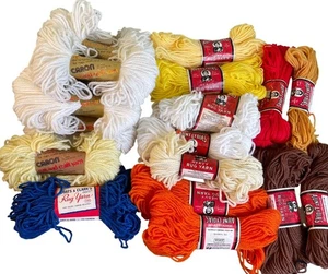 Vintage Teppich Garn 19 Knäuel Tante Lydia Caron Mäntel und Clark gemischte Farben Posten - Bild 1 von 7