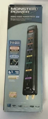 NEW Monster Power AV 625 PowerCenter Premium Surge Protector 7 Outlets Black - Image 1 of 2