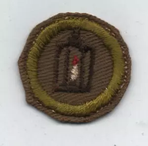 Metalwork Merit Badge (Thinner Version), Type C Tan Narrow Crimped (1938-46) - Picture 1 of 1