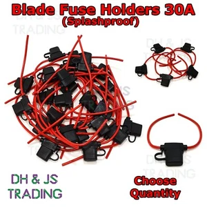 Inline Klinge Sicherungshalter spritzwassergeschützt für 12V 30A Sicherungen Auto 12AWG Kabel - Bild 1 von 8