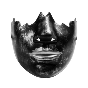 Black Silver Unpainted Lower Half Face Costume Mask for Masquerade - Picture 1 of 4