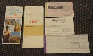 Paquete de boletos TWA 1966 Kansas City para lavar DC - King Travel Service Topeka - Imagen 1 de 1