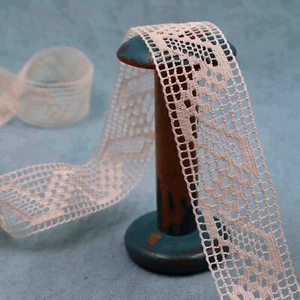 Vintage Cotton Lace Trim - Antique French Bobbin Lace Trim for DIY Projects - Picture 1 of 6
