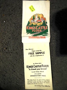 Bolsa de harina de muestra gratis "KING'S CASTLE HARIN" Minneapolis patentada 4 de marzo de 1919 - Imagen 1 de 6