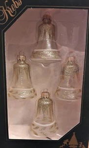 Christbaumkugeln Kugel/Glocke Eiszapfendekor Transparent/Gold Krebs Glas Lauscha - Bild 1 von 1