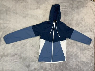 Athletic Works Windbreaker Size Small S Zip Up Hooded Mens 34-36” Blue/White - Image 1 of 4