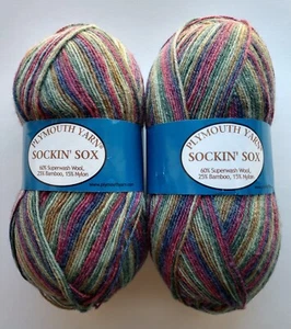 Plymouth Yarn Sockin' Sox Two Skein Set - Wool Bamboo Nylon Blend - Picture 1 of 3