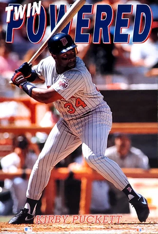 Kirby Puckett TWIN POWERED Minnesota Twins Costacos Brothers 23x35 POSTER (1991) Cover