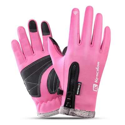 Luvas térmicas de inverno à prova de vento tela sensível ao toque ciclismo andar luvas de dedo inteiro - Imagem 1 de 4