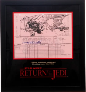 Star Wars - Ep VI - ROTJ Signed Production Storyboard- Flying Ewok Hit (J27) - Picture 1 of 2