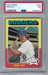 Tarjeta de béisbol Topps 1975 #390 Ron Cey de los Dodgers de Los Ángeles clasificación PSA 7 - Imagen 1 de 2